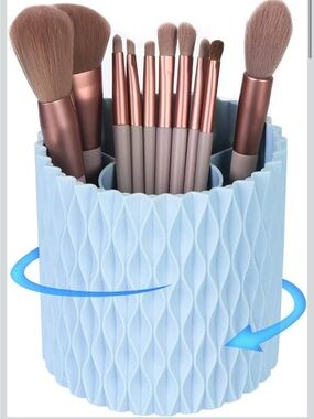 Rotating Light Blue Pen/Brush Organizer
